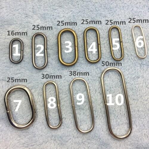 25 Pcs 5/8"/1"/1-3/16"/1-1/2"/2" Metal Oval Ring Loop Buckle For Leather Webbing Straps Belts Bag Ribbon Purses DIY Accessories