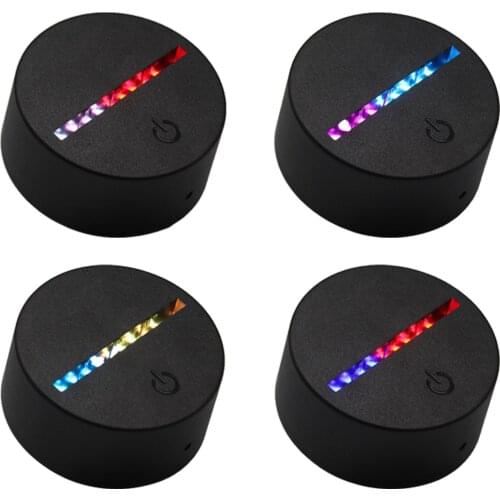 4-Pack USB Cable Touch 3D LED Light Holder Lamp Base Night Light Replacement 16 Color Colorful Light Bases Table Decor Holder