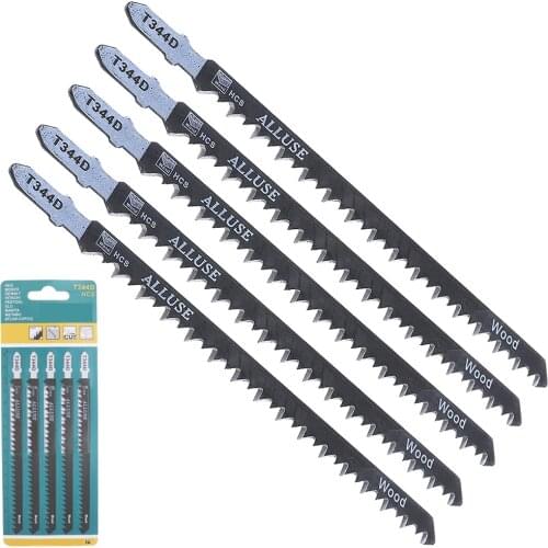 5pcs/set T344D 150mm High-carbon Steel Reciprocating Saw Blades Straight Cutting Jig Saws for Woodworking / Plastic PVC