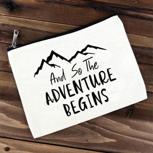 And So The Adventure Begins bag Baby Pregnancy Announcement Bridal Shower Bride to Be Wedding Engagement Graduation Gift present