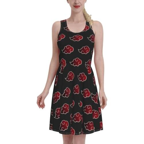 Akatsuki (15) Women Dresses Summer 2021 Sexy O Neck ANIME R340 Print Beach Dress Sleeveless Sundress Robe