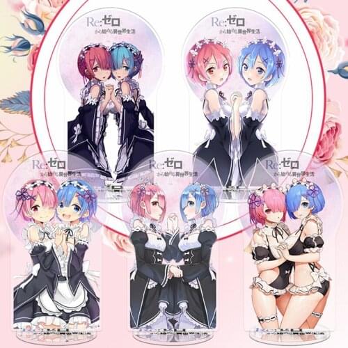 Anime Re Zero Rem Ram Beatrice Emilia Acrylic Stand Figure Model Plate Display Desk Decorate Cocplay Accessories Cartoon Gifts
