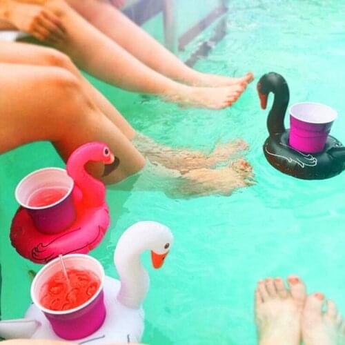 Big Size Inflatable Swan Cup Holder Swimming Pool Float Can Holder Floating Summer Holiday Beach Party Favors Decoration DS19