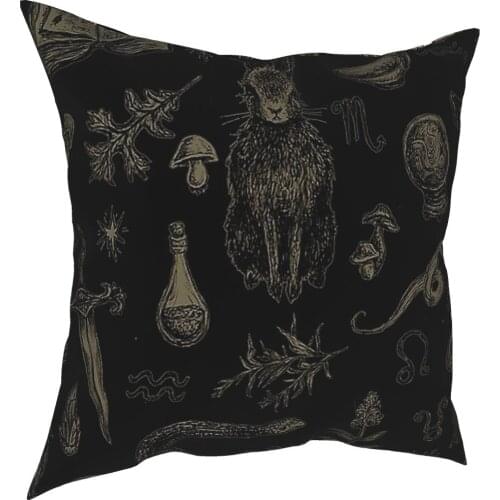 Just Witch Things Rabbit Pillowcase Home Decorative Bunny Cushions Throw Pillow for Sofa Polyester Double-sided Printing Unique