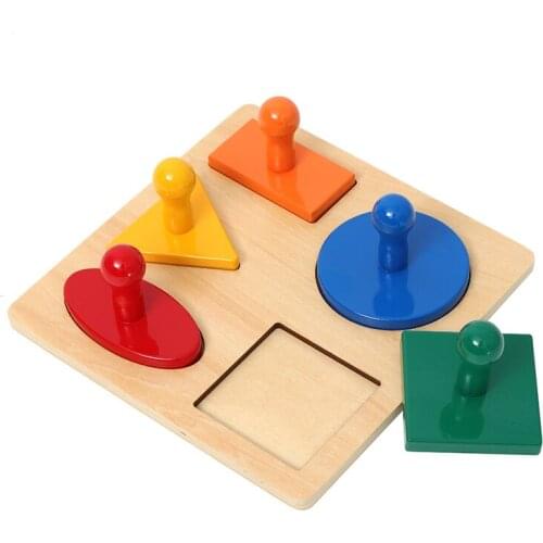 5 Shapes Puzzles Infant Toys Montessori Materials for IC Classroom Wooden Developmental Toys Preschool Early Education Baby Gift