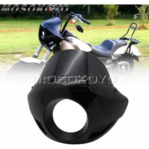 Cruiser 5.75 inch Head Light Fairing W/ Windscreen 5 3/4" Headlights Mask Cowl Kit for Harley Sportster Touring Super Glide Dyna