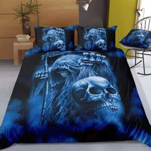 Fanaijia california king bedding sets Skull Print Duvet Cover Set Design Quilt Cover with Pillowcase Bed Set