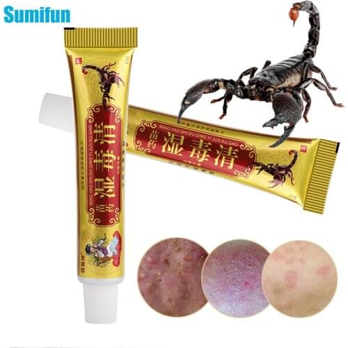 1Pcs 15g Scorpion Venom Antipruritic Ointment Eczema Dermatitis Psoriasis Treatment Cream Anti-Itching Herbal Medical Plaster