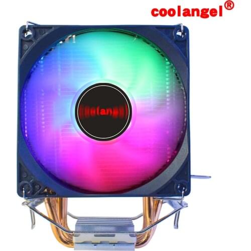 Coolangel 4 Heat Pipes CPU Cooler 4 Pin PWM RGB PC quiet Intel LGA 2011 775 1200 1150 1151 1155 AMD AM3 AM4 90mm CPU Cooling Fan