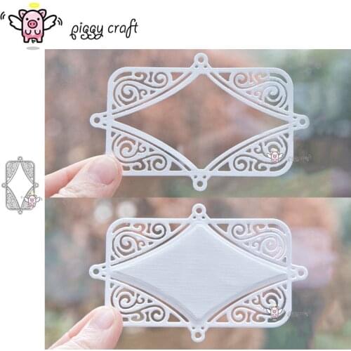 Piggy Craft metal cutting dies cut die mold Lace label tag frame Scrapbook paper craft knife mould blade punch stencils dies