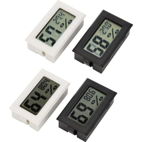Mini Digital LCD Temperature Humidity Meter Weather Station with Clock Thermometer Hygrometer Indoor Room Temperature Sensor