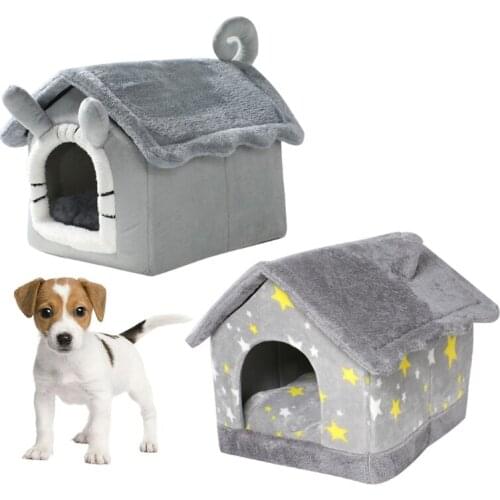 Washable Dog House Cozy Pet Bed Winter Warm Cave Nest Teddy Puppy Sleeping Bed for Cats and Dogs All Seasons Universal Pet Suppl