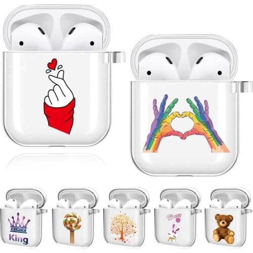 Soft Silicone Cases for Apple AirPods (2nd Generation)/AirPods (1st Generation) Clear Case Soft Cartoon Pattern Silicone Case