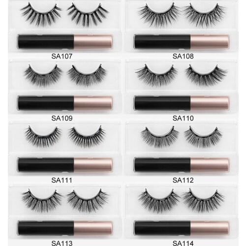 Wholesale Magnetic Eyelash Set Magnetic Liquid Eyeliner Magnetic Eyelashes and Tweezers Set Eyelashes Wholesale In Bulk