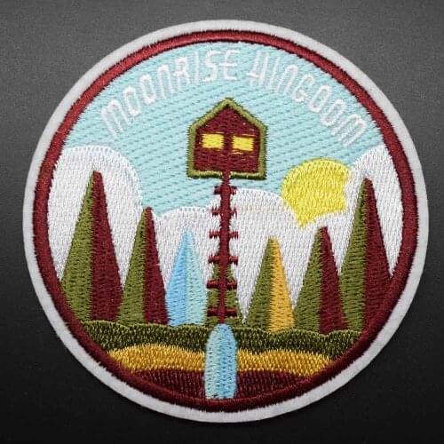 Moonrise Iron on Full Embroidered Cloth Patch For Girls Boys Clothes Stickers Apparel Garment Accessories