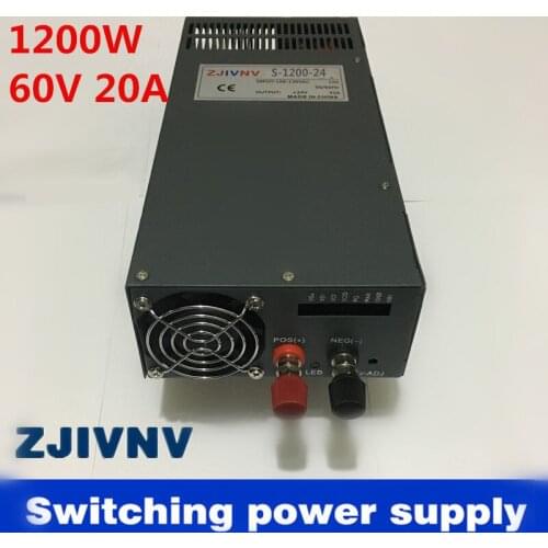 New! high quality 1200W 60V 20A 220vac or 110vac INPUT Single Output Switching power supply for LED Strip light AC to DC smps