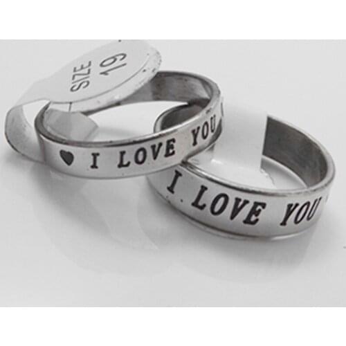 Wholesale 36 pcs 4mm 6mm Couple ring LOVE design Stainless steel rings