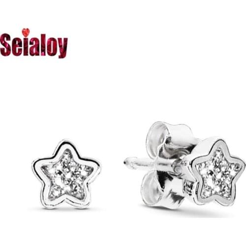 Simple Fashion Earring Pin Brands Stud Earrings For Women Rhinestone pentagram Charm Exquisite Stud Earring Jewelry Gift