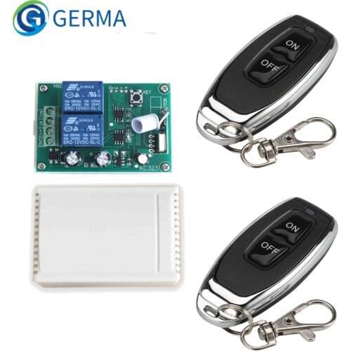 GERMA 433MHz Remote Control Switch DC 12V 2CH Relay Receiver Module RF For Electric Motor Positive and negative current control