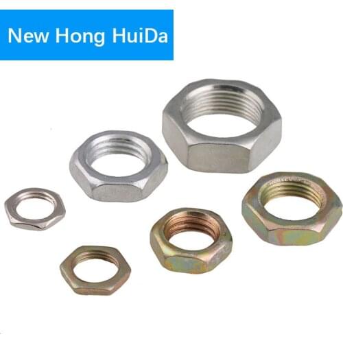 Carbon Steel Hex Thin Nut Metric Thread Hexagon Nut M7 M8 M9 M10 M12 M14 M16
