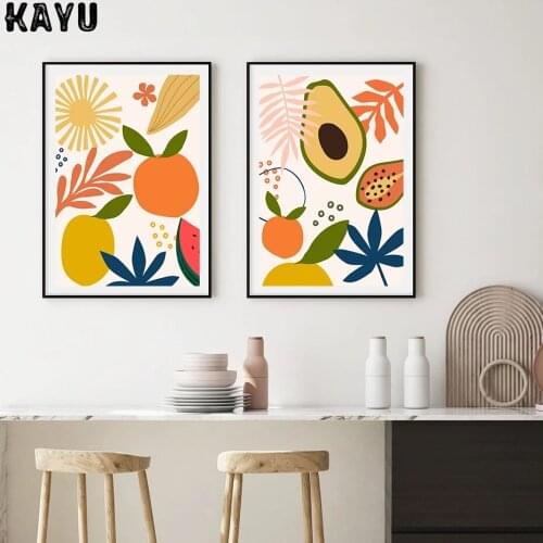 Modern Abstract Tropical Fruits Canvas Painting Poster and Print Wall Art for Pictures for Kitchen Dinning Room Home Decoration