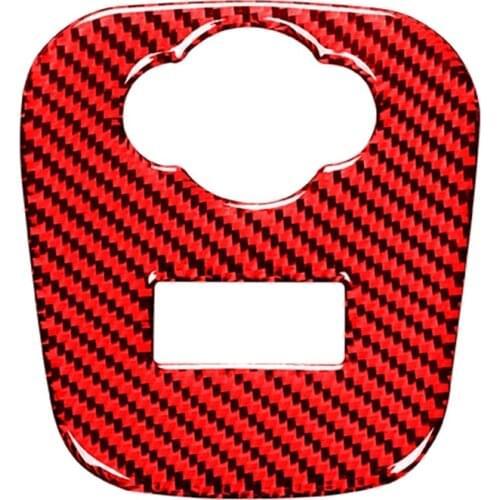Carbon Fiber Interior Car USB AUX Console Panel Cover Trim Sticker for Mini Cooper F55 F56 F57, Red