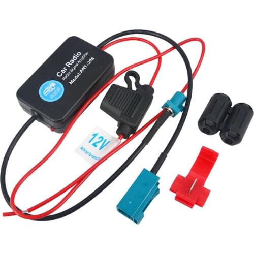 88-108 Mhz 12V FM Signal Amplifier Anti-interference Metal Car Antenna RadioUniversal Auto FM Booster Amp