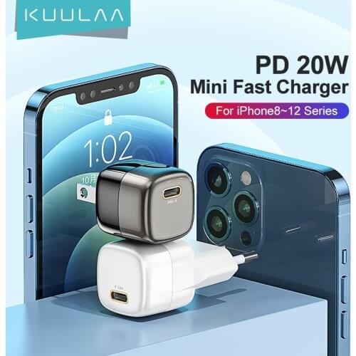KUULAA Super Si USB C Charger 20W Type C PD Fast Charging For IPhone 12 Max Pro 11 XS X 8 Plus For IPad Air 4 IPad For Mini Pro