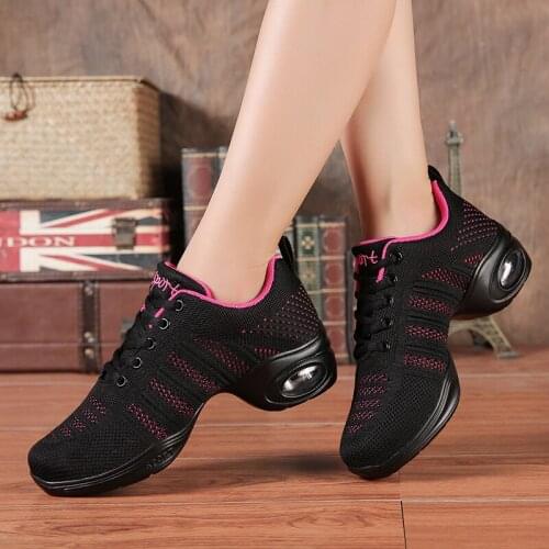 Womens Dancing Shoes Sneakers Woman Jazz Dance Mesh Flat Outdoor Sports Ladies Girls Modern Casual Shoes Female Dance Sneaker