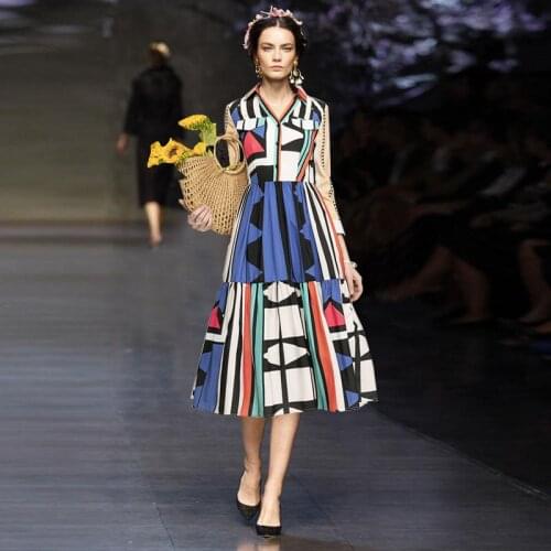 2021 Spring Summer Dress Blue Lapel Neck Panelled Above Knee Long Sleeve Womens Dress