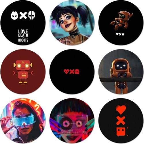 Love, Death & Robots Icons Pins Badge Decoration Brooches Metal Badges For Backpack Decoration 58mm