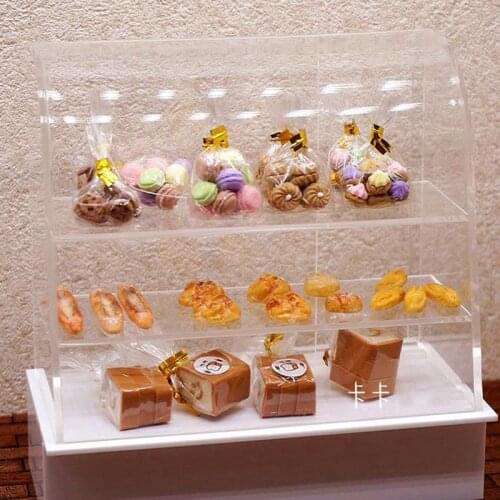 1PCS 1/6 Scale Miniature Dollhouse Furniture 1:12 Cake Dessert Cabinet mini Cupboard for Dollhouse Accessories Toys for children