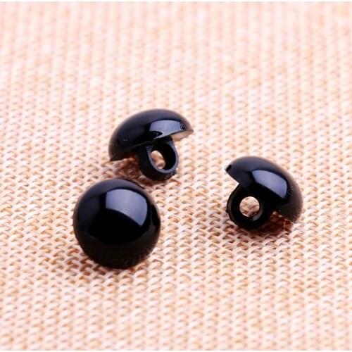 Mushroom Shank Decorative Plastic Buttons Black Sewing For Kids Craft Doll Clothes Noses Eyes For Toys 18mm 20mm 25mm 30mm 100pc
