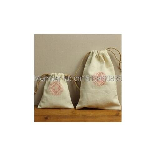 100pcs/lot cotton jewerly gift storage and packaging drawstring dust bag pouch