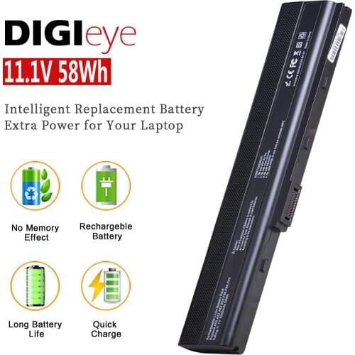 11.1V 58Wh Laptop Battery for Asus A31-K52 A41-K52 A32-K52 A42-K52 A52 A52F A52J K42 K42F K52F K52 K52J K52JC K52JE