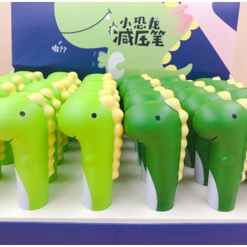 1X Soft Sponge Little Dinosaur Pressure Relief Gel Pen School Stationery 0.5mm Black