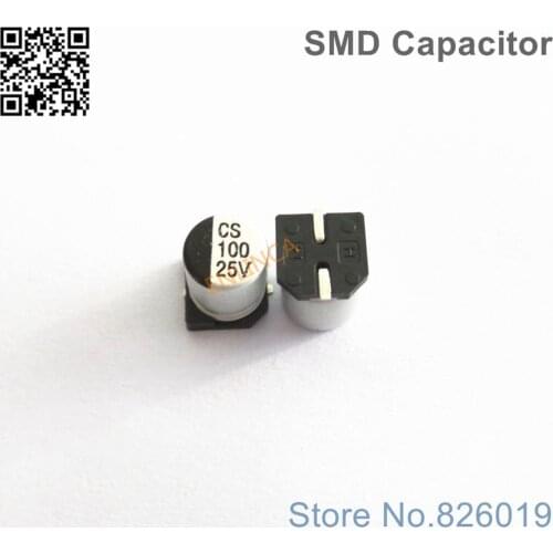 200pcs/lot 25v 100uf SMD Aluminum Electrolytic Capacitors Size 6.3*7.7 100uf 25v