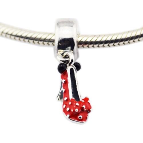 2020 Mouse Design Red Shoe Aesthetic Beads Cartoon Christmas Jewelery Set Best Friend Making Fashion Silver 925 Original Charms