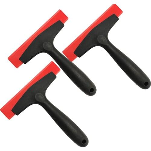 3pcs Black Plastic Handle Red Scraper shovels for Car vinyl Film sticker wrapping Window Cleaning Water Squeegee Tint Tool 3B45