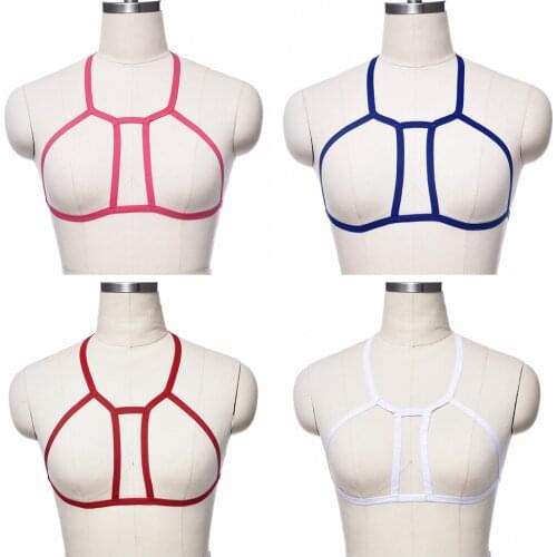 6 Colors Harness Cage Brassiere Goth Elastic Adjustable Hollow Sexy Lingerie Bra Women Bondage Body Harness Belt