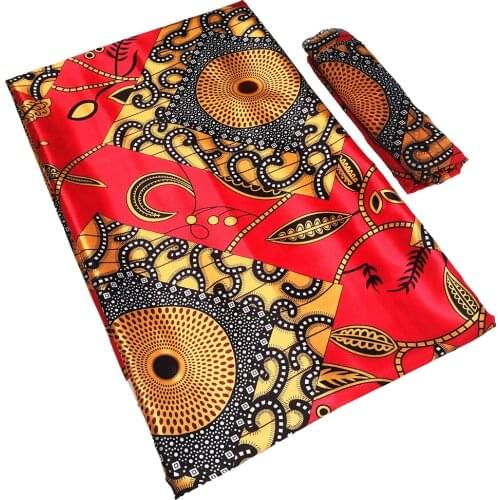 Ankara african wax print fabric pure silk fabric african fabric 2+4yards african silk chiffon fabric dubai lace for dress MM-A10