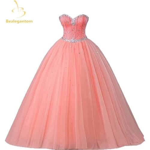 Bealegantom 2021 Quinceanera Dresses Ball Gowns Sweetheart Beading Sweet 16 Dresses Vestidos De 15 Anos Party Gowns QA582