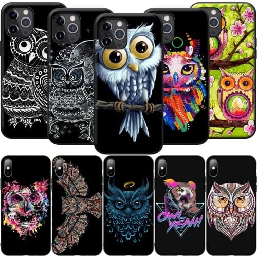 GX56 Cute Owl Silicone Soft Case for iPhone 12 Mini 11 Pro XS Max XR X 8 7 6 6S Plus 5 5S SE 2020