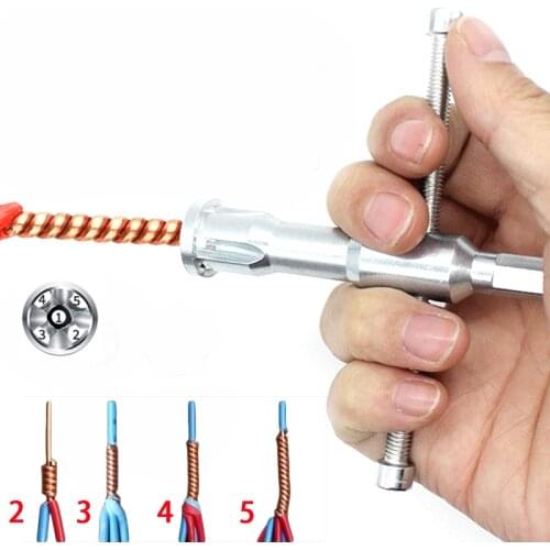 5 Hole Cable Wire Stripping Twisting Tool Electrician Automatic Stripping Tools Electrical Doubling Twist Quick Hand-use Peeling