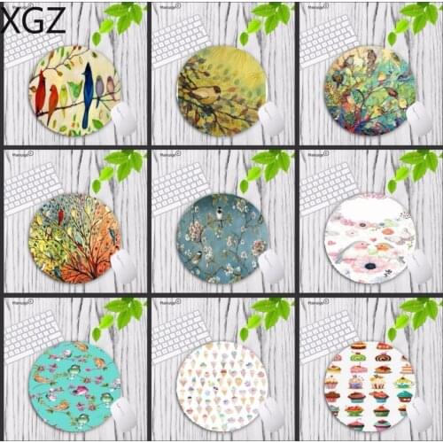 XGZ 2021 New Rubber Bird Pad Round Mouse Girl Non-slip PC Computer Desktop 20X20CM Office Carpet Game Accessories Gaming Pc