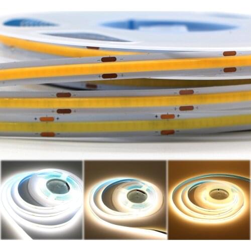 5/8/10mm 12V 24V High Density COB LED Strip Light Brightness Ra90 Flexible Led Tape lamp Soft COB Dimmable Linear Lights 1-5m