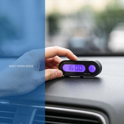 Mini 2 In 1Multi-Functional Car Digital Clock Thermometer Automotive Hygrometer Decoration Ornament Clock In Car Car-Styling