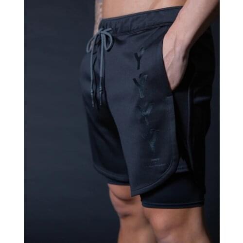 2021 New Men 2 in 1 Running Shorts Men Sports Jogging Fitness Shorts Training Mens Gym Men Shorts Sport Gym Short Pants