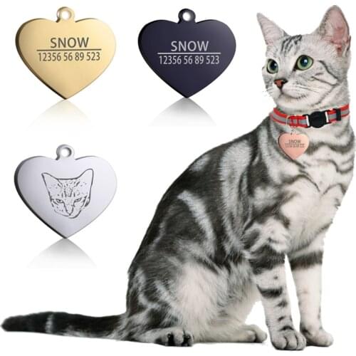 Pawfect Free engraving Dog collar Stainless steel dog cat ID tag name telephone Personalized Pet Dog collar accessories