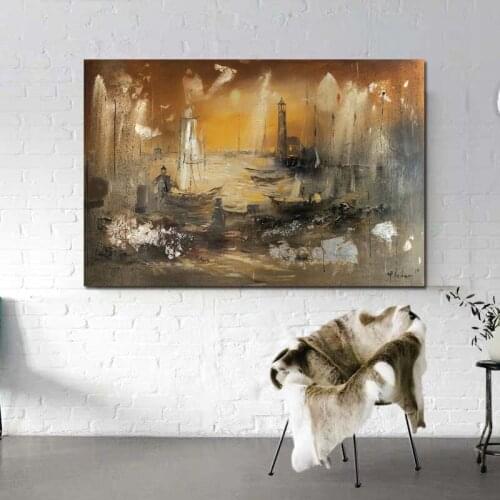 Pavel Mitkov Sea Scene Wall Art Canvas Minimalist Posters Prints Landscape Painting Wall Picture for Living Room Home Decoration